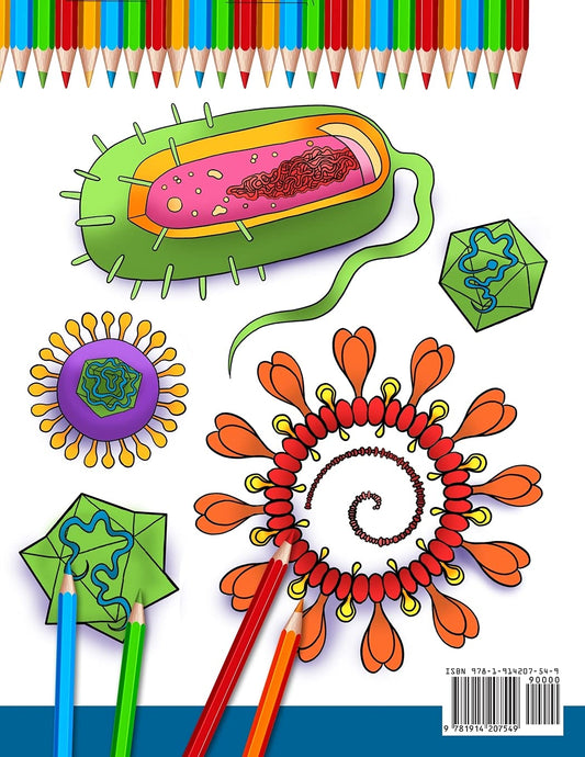 Microbiology Coloring Book: Incredibly Detailed Self-Test Color Workbook for Studying | Perfect Gift for Medical School Students, Physicians & Chiropractors