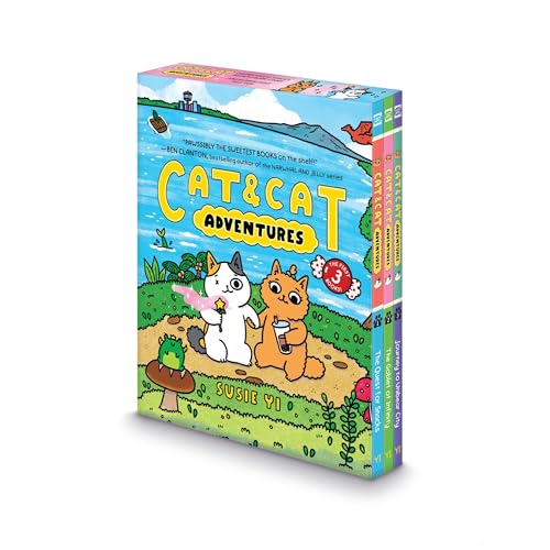 Cat & Cat Adventures #1-3: A Graphic Novel 3-Book Box Set: The Quest for Snacks, the Goblet of Infinity, Journey Into Unibear City book cover