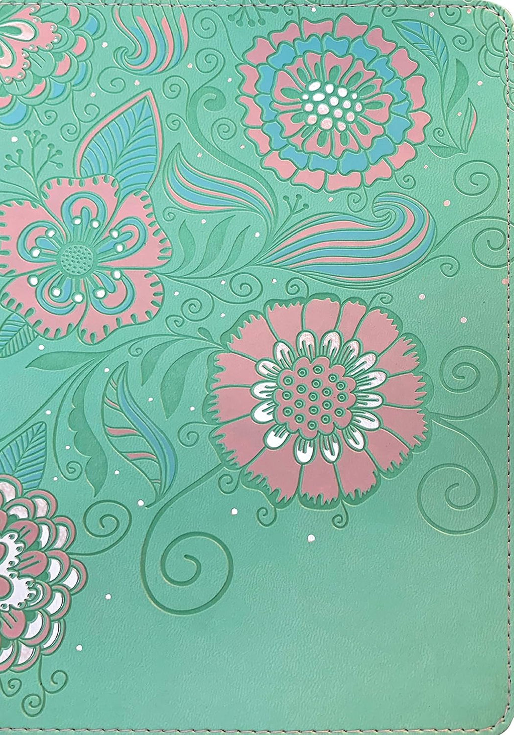 NLT Girls Life Application Study Bible (Leatherlike, Seafoam Teal/Pink Flowers)