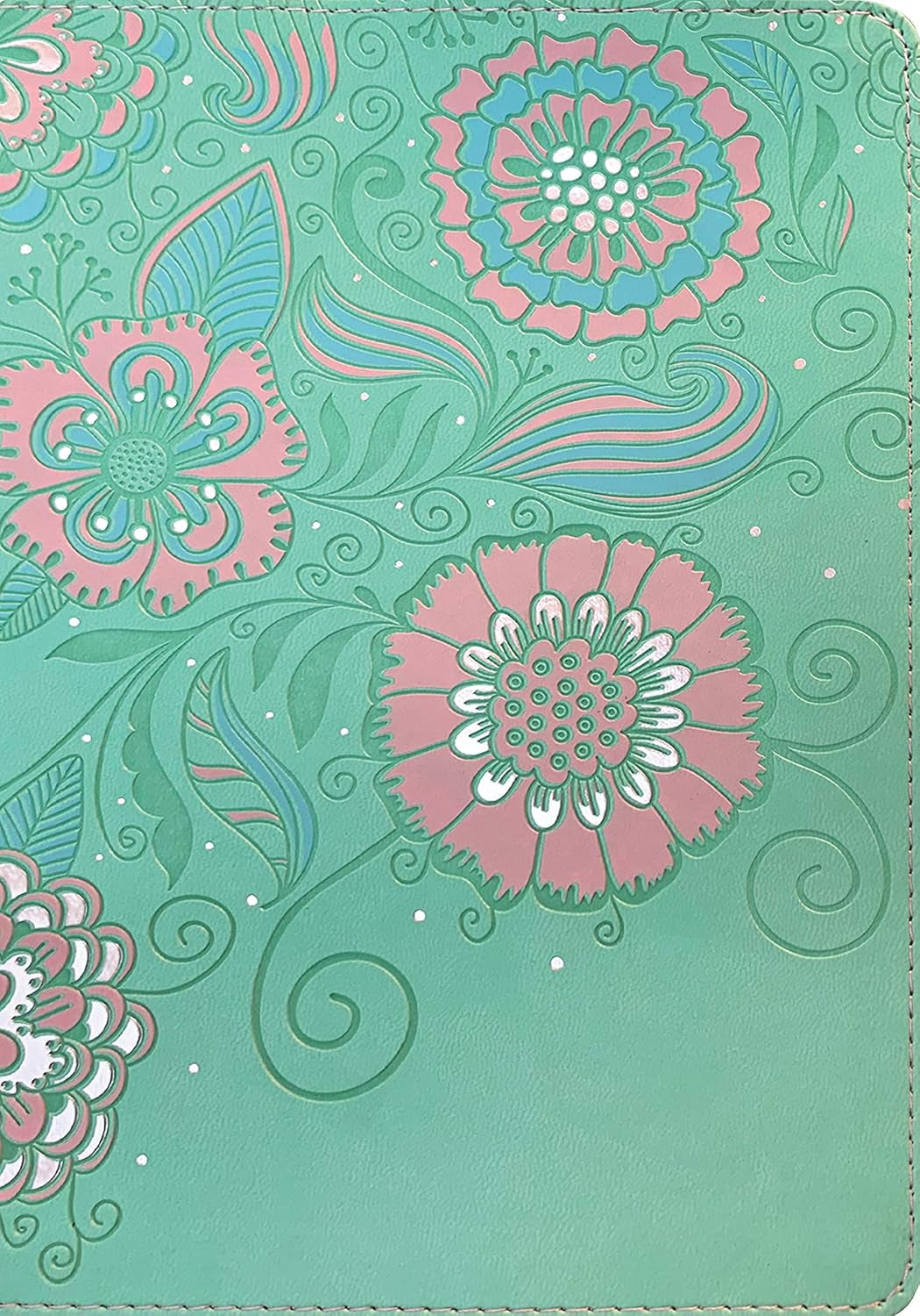 NLT Girls Life Application Study Bible (Leatherlike, Seafoam Teal/Pink Flowers)