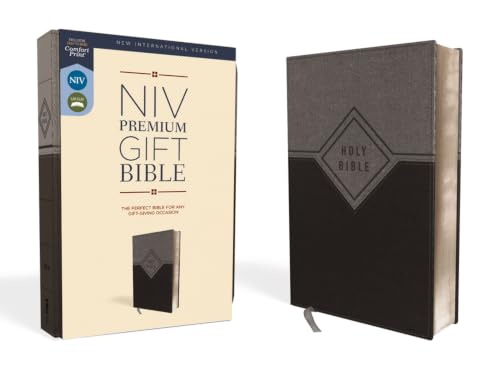 Niv, Premium Gift Bible, Leathersoft, Black/Gray, Red Letter Edition, Comfort Print by Zondervan, Imitation Leather book cover