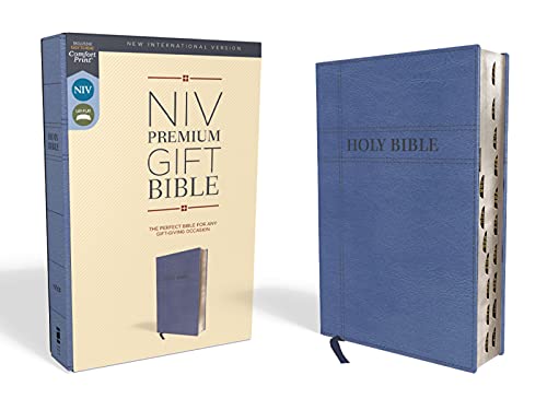 Niv, Premium Gift Bible, Leathersoft, Navy, Red Letter Edition, Indexed, Comfort Print by Zondervan, Imitation Leather book cover