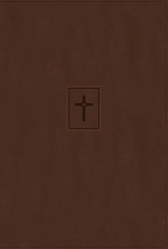 Niv, Thinline Bible, Large Print, Leathersoft, Brown, Red Letter, Thumb Indexed, Comfort Print by Zondervan, Imitation Leather book cover