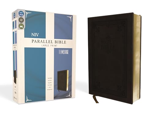 Side-By-Side Bible-PR-NIV/MS Large Print: Two Bible Versions Together for Study and Comparison by Zondervan, Imitation Leather book cover