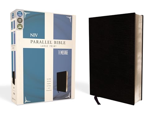 Side-By-Side Bible-PR-NIV/MS-Large Print: Two Bible Versions Together for Study and Comparison by Zondervan, Bonded Leather book cover