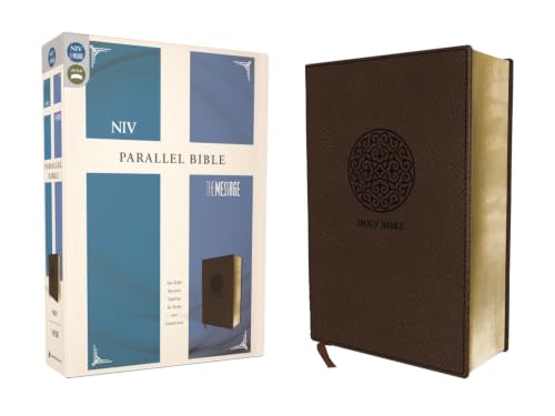 NIV, the Message, Parallel Bible, Leathersoft, Brown: Two Bible Versions Together for Study and Comparison by Zondervan, Imitation Leather book cover