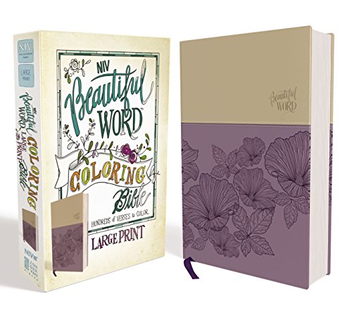 NIV, Beautiful Word Coloring Bible, Large Print, Imitation Leather, Purple/Tan (Special) by Zondervan, Imitation Leather book cover
