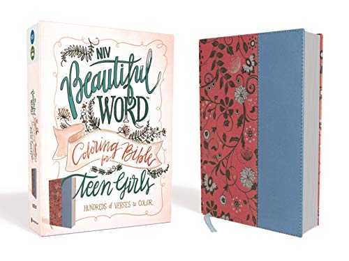 NIV, Beautiful Word Coloring Bible for Teen Girls, Imitation Leather, Pink/Blue: Hundreds of Verses to Color (Special) by Zondervan, Imitation Leather book cover