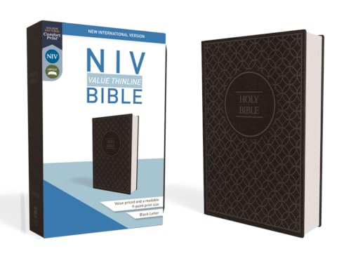 NIV, Value Thinline Bible, Imitation Leather, Gray/Black (Special) by Zondervan, Imitation Leather book cover