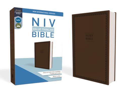 NIV, Value Thinline Bible, Imitation Leather, Brown (Special) by Zondervan, Imitation Leather book cover