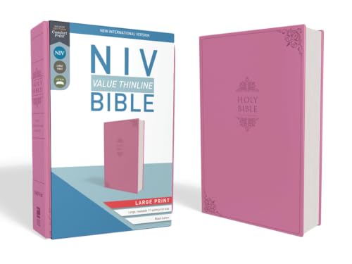NIV, Value Thinline Bible, Large Print, Imitation Leather, Pink (Special) by Zondervan, Imitation Leather book cover