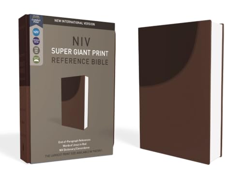 NIV, Super Giant Print Reference Bible, Imitation Leather, Brown, Red Letter Edition (Special) by Zondervan, Imitation Leather book cover