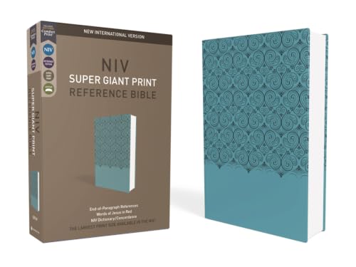 NIV, Super Giant Print Reference Bible, Imitation Leather, Blue, Red Letter Edition (Special) by Zondervan, Imitation Leather book cover