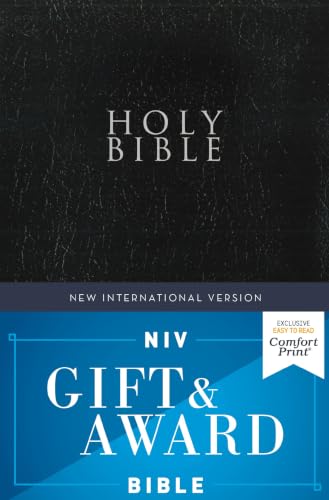 Niv, Gift and Award Bible, Leather-Look, Black, Red Letter Edition, Comfort Print by Zondervan, Paperback book cover