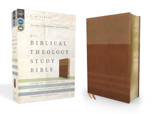 NIV, Biblical Theology Study Bible, Imitation Leather, Tan/Brown, Comfort Print: Follow God's Redemptive Plan as It Unfolds Throughout Scripture book cover