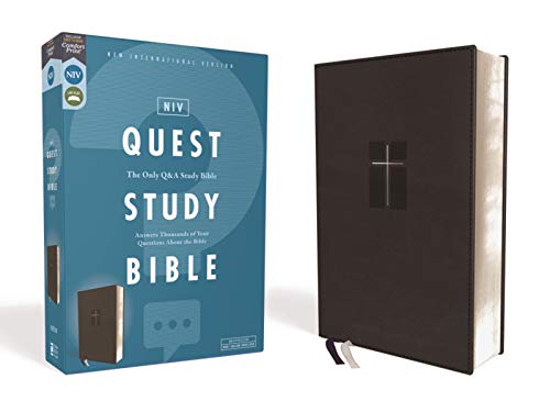 Niv, Quest Study Bible, Leathersoft, Black, Comfort Print: The Only Q and A Study Bible by Christianity Today Intl, Imitation Leather book cover