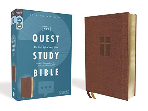 Niv, Quest Study Bible, Leathersoft, Brown, Comfort Print: The Only Q and A Study Bible by Christianity Today Intl, Imitation Leather book cover