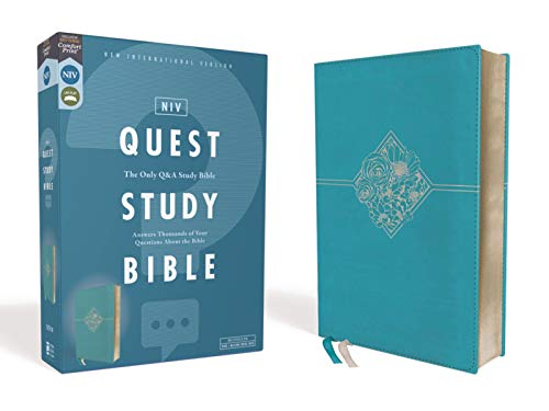 Niv, Quest Study Bible, Leathersoft, Blue, Comfort Print: The Only Q and A Study Bible by Christianity Today Intl, Imitation Leather book cover