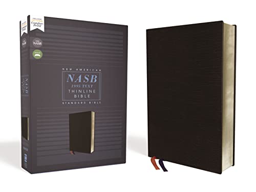 Nasb, Thinline Bible, Bonded Leather, Black, Red Letter Edition, 1995 Text, Comfort Print by Zondervan, Bonded Leather book cover
