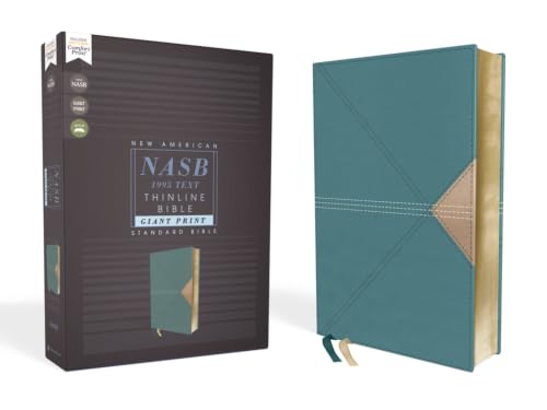 Nasb, Thinline Bible, Giant Print, Leathersoft, Teal, Red Letter Edition, 1995 Text, Comfort Print by Zondervan, Imitation Leather book cover