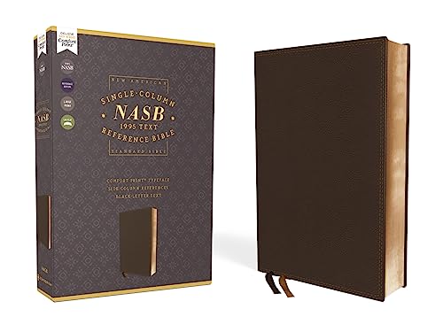 Nasb, Single-Column Reference Bible, Leathersoft, Brown, 1995 Text, Comfort Print by Zondervan, Imitation Leather book cover