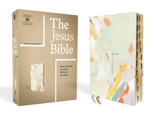 The Jesus Bible, ESV Edition, Leathersoft, Multi-Color/Teal, Indexed by Passion Publishing, Imitation Leather book cover