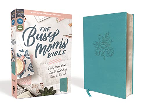 Niv, Busy Mom's Bible, Leathersoft, Teal, Red Letter Edition, Comfort Print: Daily Inspiration Even If You Only Have One Minute by Zondervan, Imitation Leather book cover