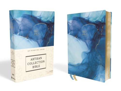 Niv, Artisan Collection Bible, Cloth Over Board, Blue, Art Gilded Edges, Red Letter Edition, Comfort Print by Zondervan, Hardcover book cover