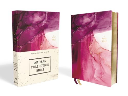 Niv, Artisan Collection Bible, Cloth Over Board, Pink, Art Gilded Edges, Red Letter Edition, Comfort Print by Zondervan, Hardcover book cover