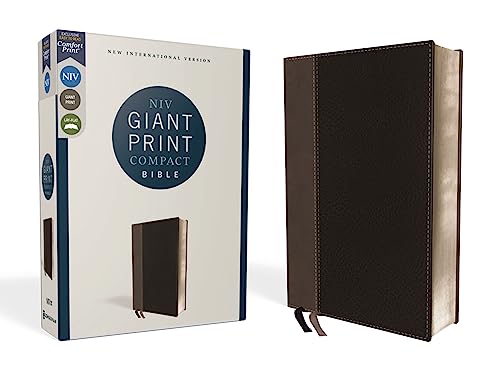 Niv, Giant Print Compact Bible, Leathersoft, Black, Red Letter Edition, Comfort Print by Zondervan, Imitation Leather book cover