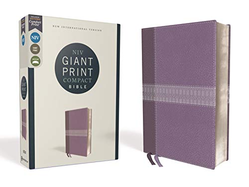 Niv, Giant Print Compact Bible, Leathersoft, Purple, Red Letter Edition, Comfort Print by Zondervan, Imitation Leather book cover