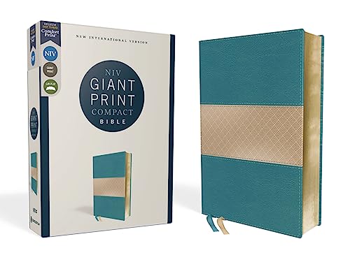 Niv, Giant Print Compact Bible, Leathersoft, Teal, Red Letter Edition, Comfort Print by Zondervan, Imitation Leather book cover