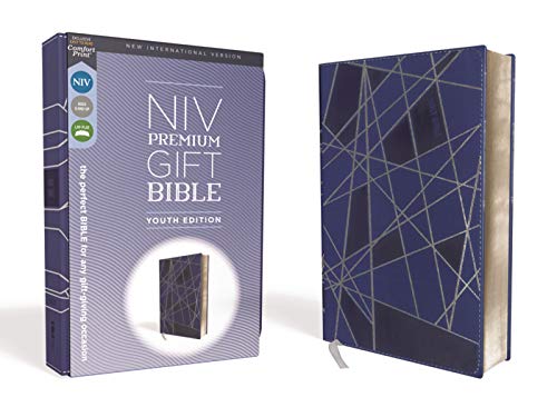 Niv, Premium Gift Bible, Youth Edition, Leathersoft, Blue, Red Letter Edition, Comfort Print: The Perfect Bible for Any Gift-Giving Occasion by Zondervan, Imitation Leather book cover