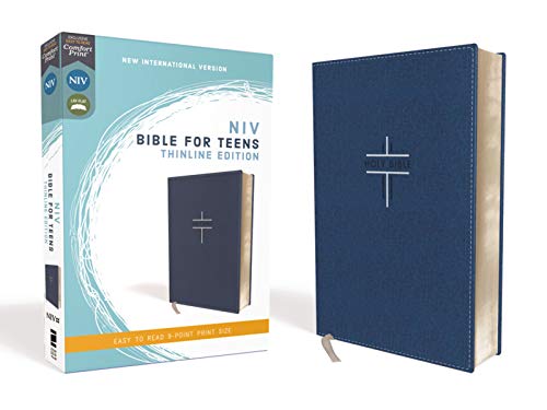 Niv, Bible for Teens, Thinline Edition, Leathersoft, Blue, Red Letter Edition, Comfort Print by Zondervan, Imitation Leather book cover