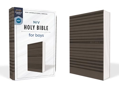 Niv, Holy Bible for Boys, Soft Touch Edition, Leathersoft, Gray, Comfort Print by Zondervan, Imitation Leather book cover