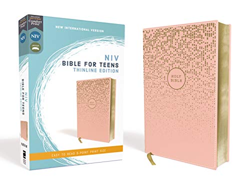 Niv, Bible for Teens, Thinline Edition, Leathersoft, Pink, Red Letter Edition, Comfort Print by Zondervan, Imitation Leather book cover