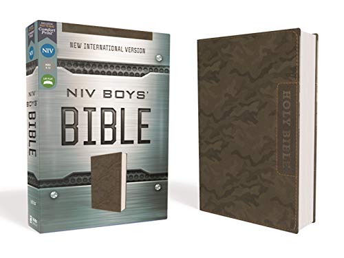 Niv, Boys' Bible, Leathersoft, Brown Camo, Comfort Print by Zondervan, Imitation Leather book cover