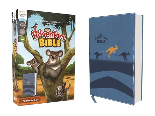 Nasb, Adventure Bible, Leathersoft, Blue, Full Color Interior, Red Letter Edition, 1995 Text, Comfort Print by Lawrence O Richards, Imitation Leather book cover