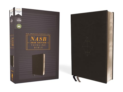 Nasb, Thinline Bible, Leathersoft, Black, Red Letter Edition, 2020 Text, Comfort Print by Zondervan, Imitation Leather book cover