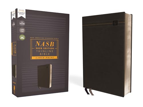 Nasb, Thinline Bible, Large Print, Leathersoft, Black, Red Letter Edition, 2020 Text, Comfort Print by Zondervan, Imitation Leather book cover