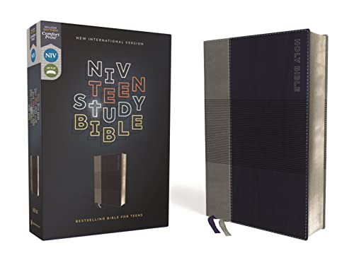 Niv, Teen Study Bible (for Life Issues You Face Every Day), Leathersoft, Blue, Comfort Print by Lawrence O Richards, Imitation Leather book cover