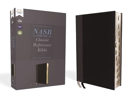 Nasb, Classic Reference Bible, Leathersoft, Black, Red Letter, 1995 Text, Thumb Indexed, Comfort Print by Zondervan, Imitation Leather book cover