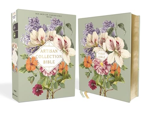 Nasb, Artisan Collection Bible, Leathersoft, Sage Floral, Red Letter Edition, 1995 Text, Comfort Print by Zondervan, Imitation Leather book cover