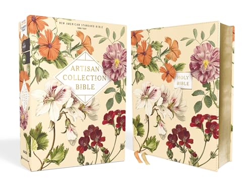 Nasb, Artisan Collection Bible, Leathersoft, Almond Floral, Red Letter Edition, 1995 Text, Comfort Print by Zondervan, Imitation Leather book cover