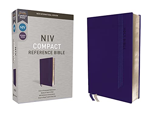 Niv, Reference Bible, Compact, Leathersoft, Blue, Red Letter, Comfort Print by Zondervan, Imitation Leather book cover