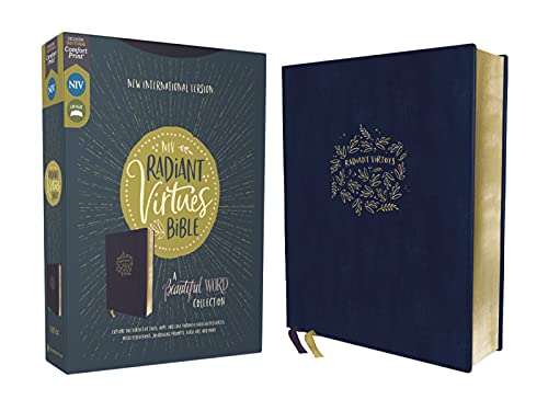 Niv, Radiant Virtues Bible: A Beautiful Word Collection, Leathersoft, Navy, Red Letter, Comfort Print: Explore the Virtues of Faith, Hope, and Love by Zondervan, Imitation Leather book cover