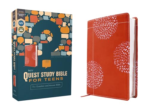 Niv, Quest Study Bible for Teens, Leathersoft, Coral, Comfort Print: The Question and Answer Bible by Christianity Today Intl, Imitation Leather book cover