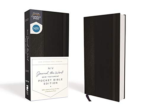 Niv, Journal the Word New Testament (Perfect for Note-Taking), Pocket Bible Edition, Hardcover, Black, Red Letter, Comfort Print by Zondervan, Hardcover book cover