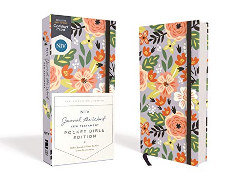 Niv, Journal the Word New Testament (Perfect for Note-Taking), Pocket Bible Edition, Hardcover, Floral, Red Letter, Comfort Print by Zondervan, Hardcover book cover