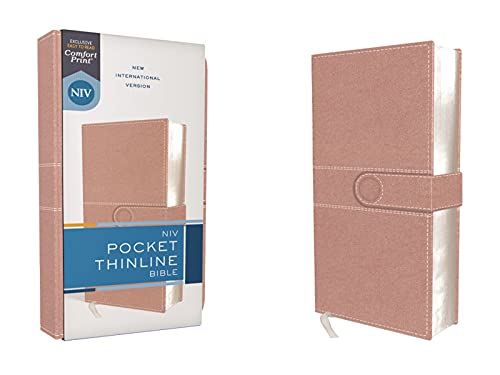 Niv, Pocket Thinline Bible, Leathersoft, Pink, Snap Closure, Red Letter, Comfort Print by Zondervan, Imitation Leather book cover